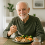 senior citizen happy and healthy after taking geronurition diet for few weeks